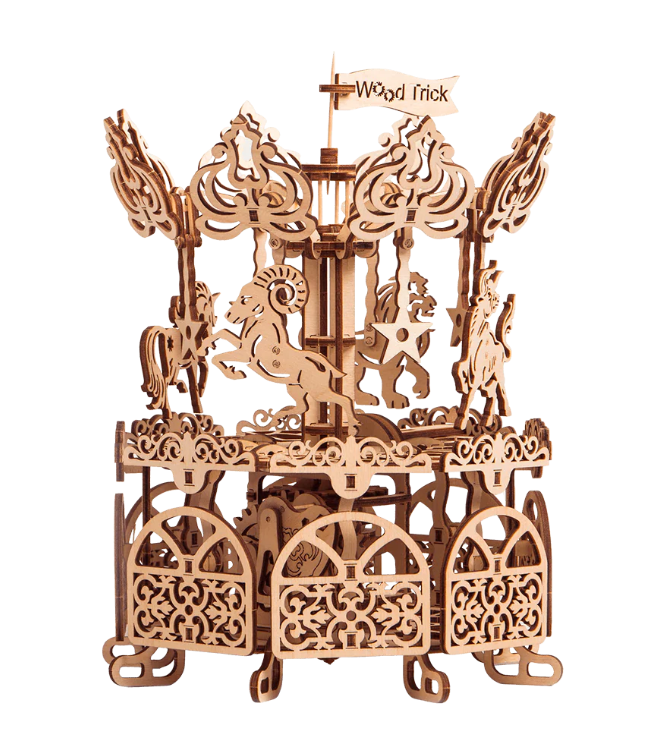 Wood Trick Mechanical 3D Puzzle Carousel