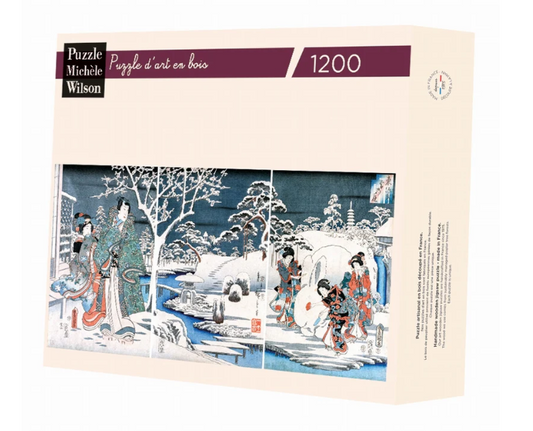 Puzzle Michele Wilson The Snowy Garden by Kunisada 1200 Pieces Wooden Puzzle - A1053-1200