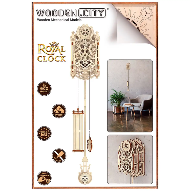 Wooden City 3D Wooden Clock Puzzle Royal Clock