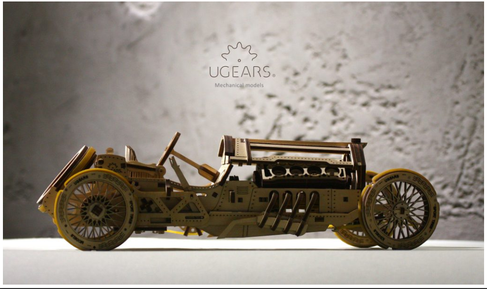 UGears U-9 Grand Prix Car Wooden 3D Puzzle, Model 70044