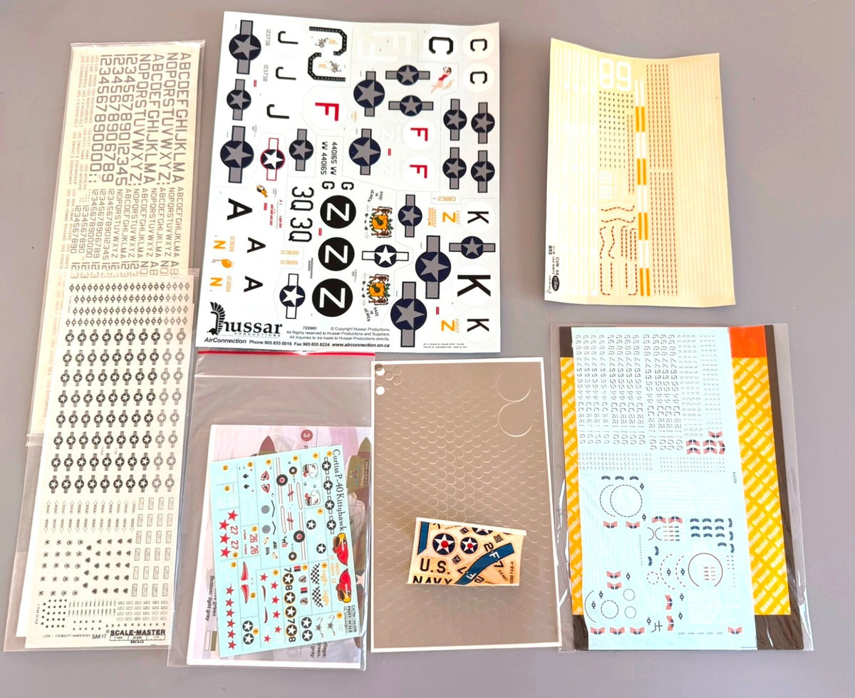 Vintage Plastic Model Kit Decal Sheets Lot of 8 Assorted. #15