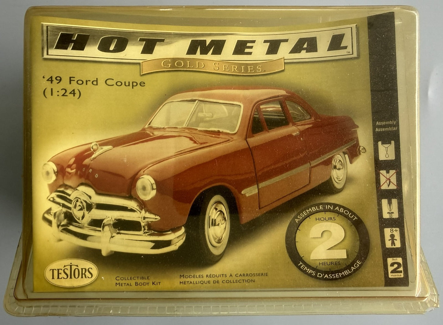 Testors Hot Metal Gold Series 450011 1949 Ford Coupe 1:24 Metal Body Kit Red