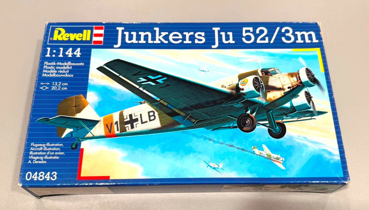 Revell Junkers Ju 52/3m – 1/144 Scale German Transport Aircraft Model Kit 04843