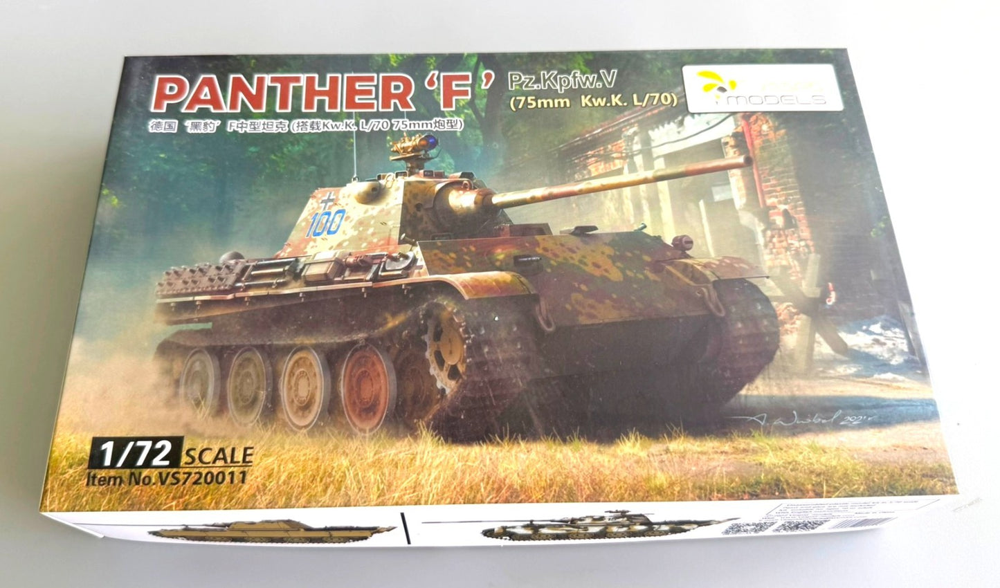 VESPID MODELS. VS720011. PZ.KPFW.V PANTHER AUSF.F (75MM KW.K. L/70). 1/72 SCALE