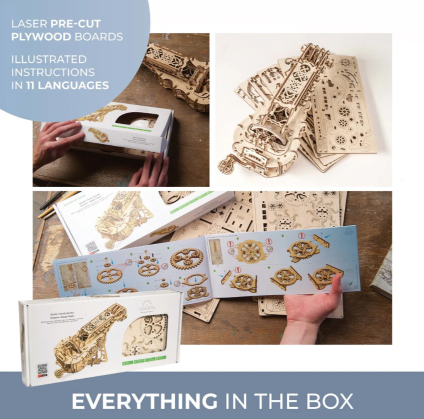 UGears Hurdy-Gurdy Wooden 3D Puzzle, Model 70030