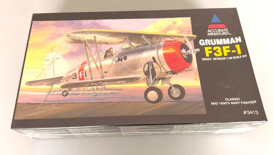 ACCURATE MINIATURES. GRUMMAN F3F-1 HIGHLY DETAILED. 1:48 SCALE. KIT #3413.