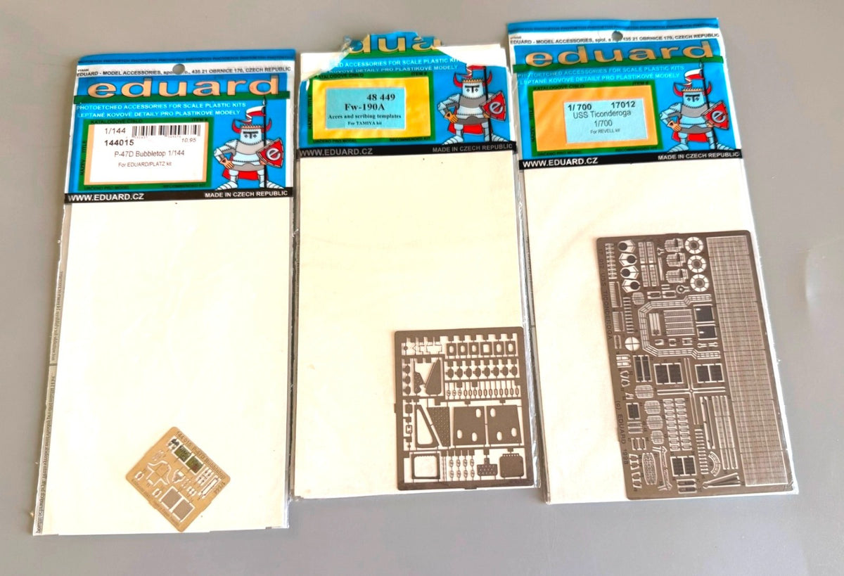 Eduard Photo Etched Metal Detail Accessories for Scale Model Kits Lot of 3
