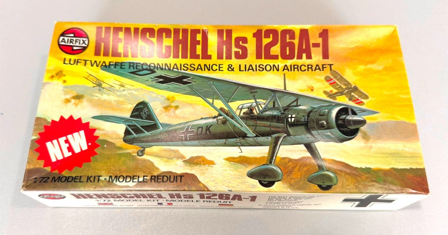 AIRFIX. HENSCHEL HS 126A-1. 1/72 SCALE. MODEL KIT. SERIES 3. 03028-7.