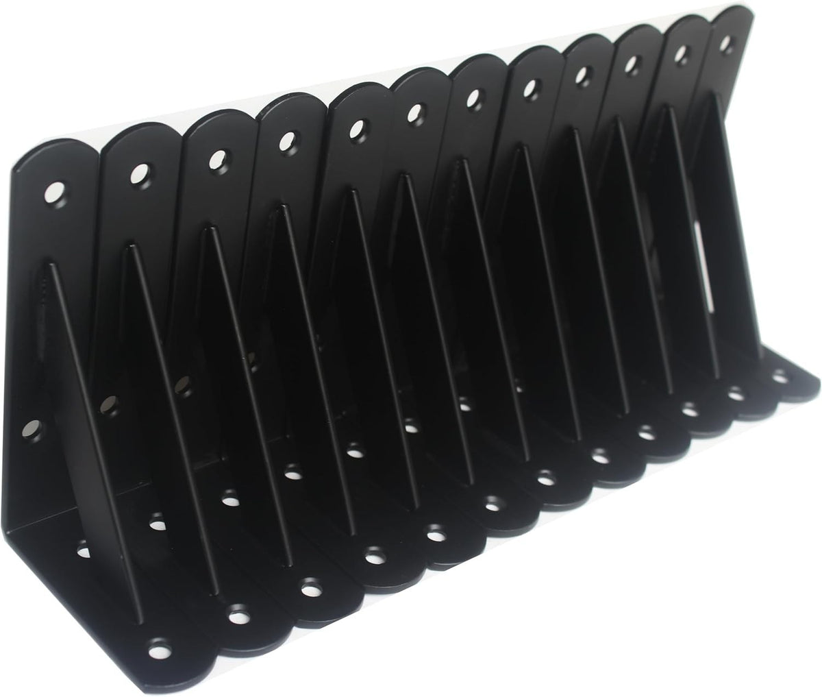 Heavy Duty Metal Shelf Brackets 5 x 3" Black 12 Pack