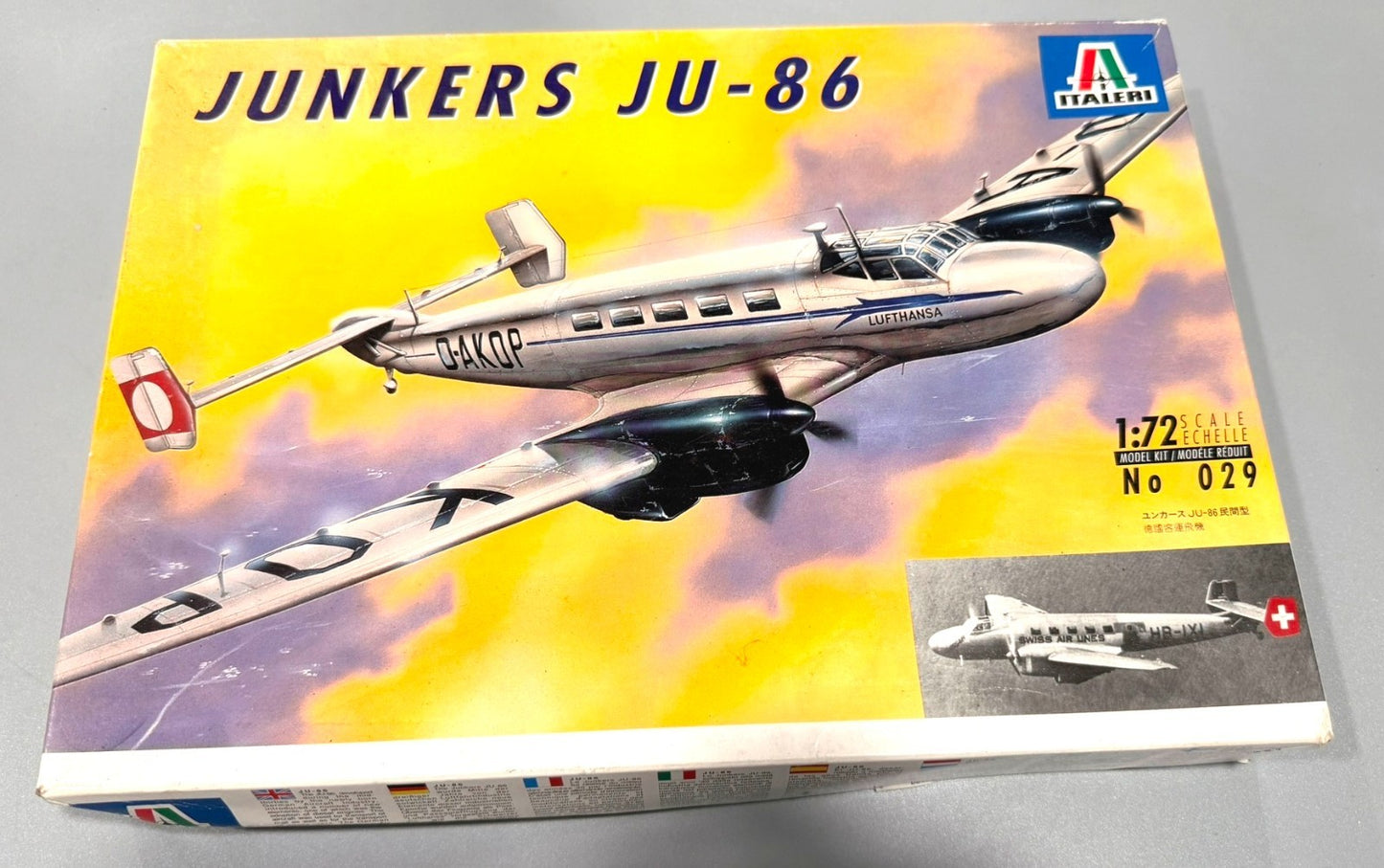ITALERI. JUNKERS JU-86. 1/72 SCALE. KIT. No. 029.