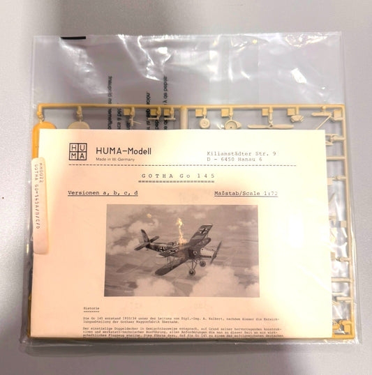 HUMA MODELL. GOTHA GO 145. 1/72 SCALE. IITEM MM0022.