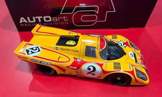 AUTOart. PORSCHE 917K. #2. YELLOW. SIFFERT AHRENS. 1/18 SCALE.