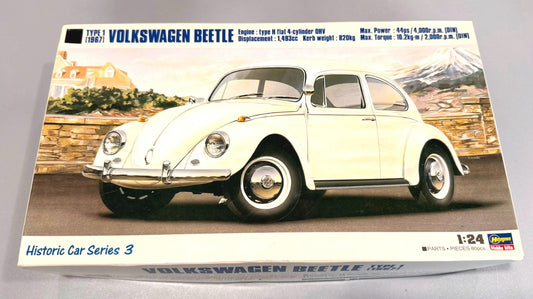 HASEGAWA. VOLKSWAGEN BEETLE TYPE 1 (1967). 1/24. HISTORIC CAR SERIES 3. HC-3.