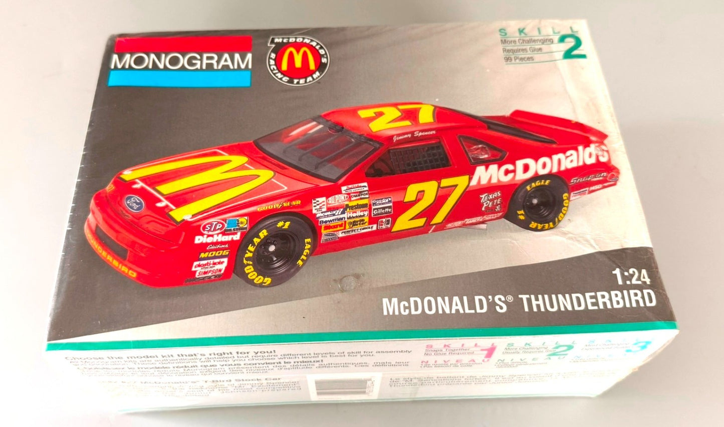 MONOGRAM 2442 MCDONALD'S #27 THUNDERBIRD 1/24 SCALE MODEL KIT SKILL LEVEL 2