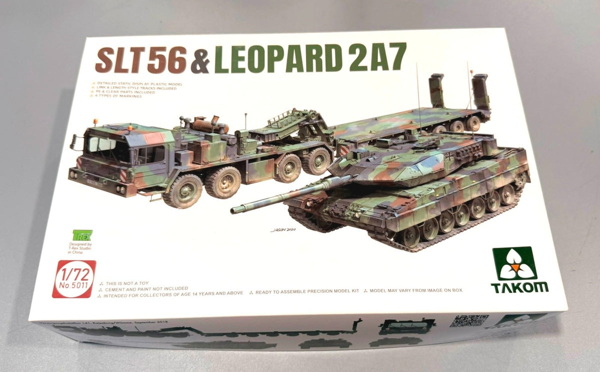 Takom SLT 56 & Leopard 2A7 Tank Transporter Set 1/72 Scale Model Kit #5011