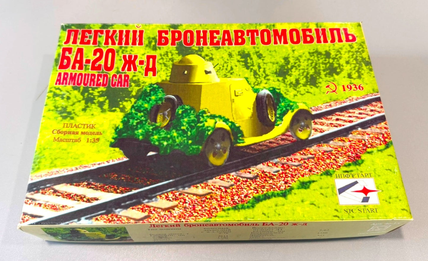 STC Start BA-20 ZhD Soviet Armored Railroad Car 1/35 Plastic Model Kit