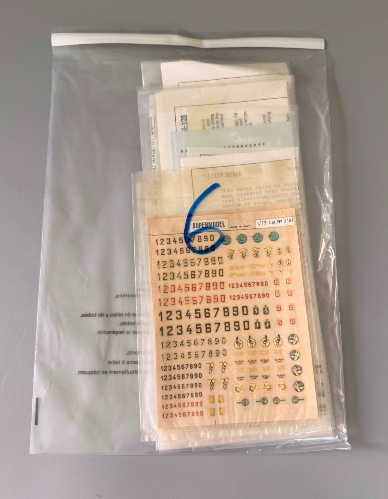 Vintage Plastic Model Kit Decal Sheets Lot of 10 Assorted. #6