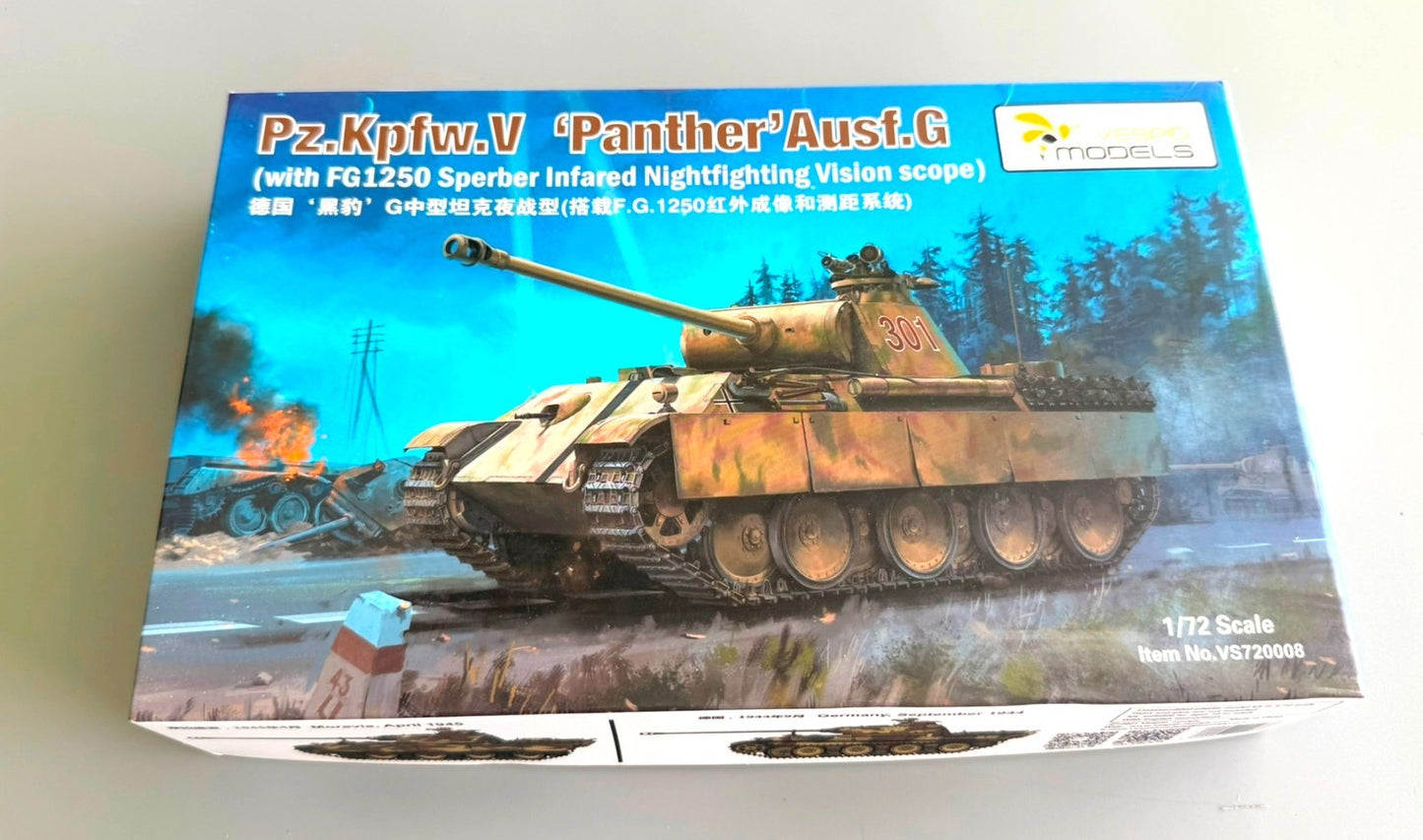 VESPID MODELS. VS720008. PZ.KPFW.V PANTHER AUSF.G WITH FG1250 SPERBER 1/72