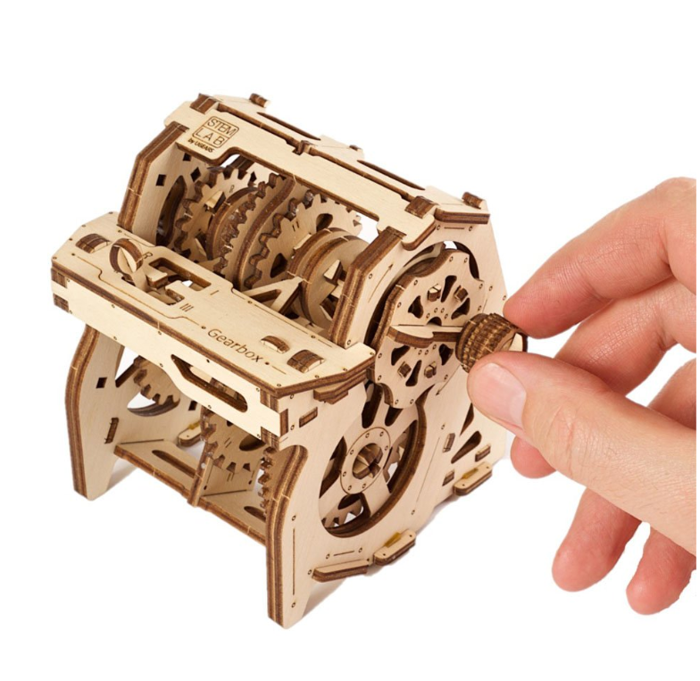 UGears STEM Lab Gearbox Wooden 3D Puzzle, Model 70131