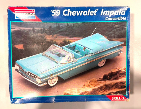 MONOGRAM 2437 1959 CHEVROLET IMPALA CONVERTIBLE 1/25 SCALE MODEL KIT