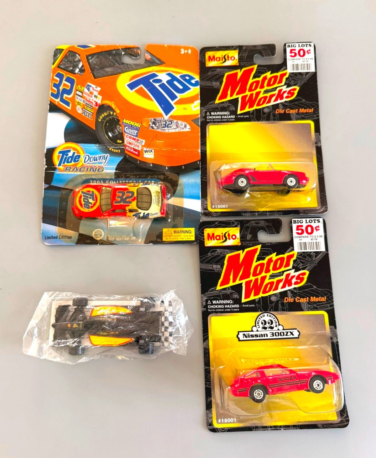 Lot of 4 Vintage Collectible Diecast Cars NASCAR Maisto Motor Works Assorted