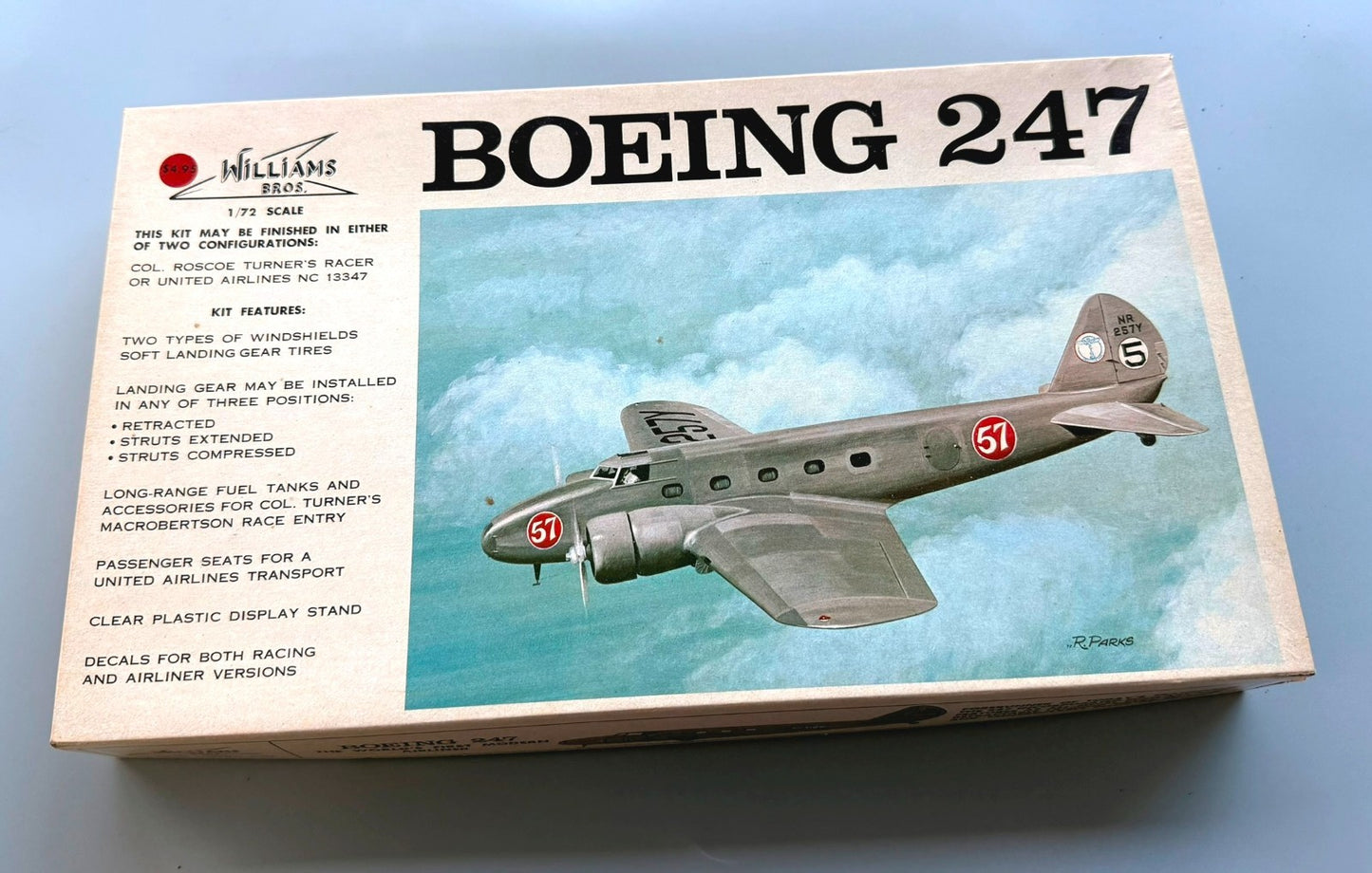 Williams Bros Boeing 247 1/72 Scale Model Kit No. 72-247 Vintage Airliner USA