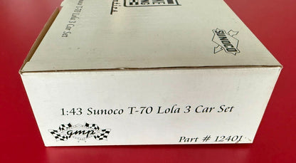 GMP. SUNOCO T-70 LOLA 3 CAR SET. #12401. 1/43 SCALE. LIMITED EDITION.