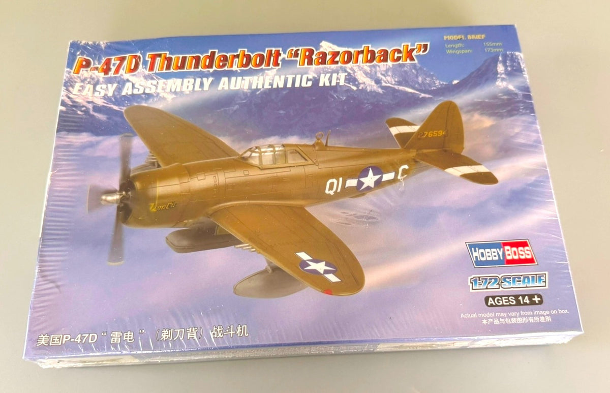 HobbyBoss P-47D Thunderbolt Razorback 1/72 Easy Assembly Model Kit 80283 WWII