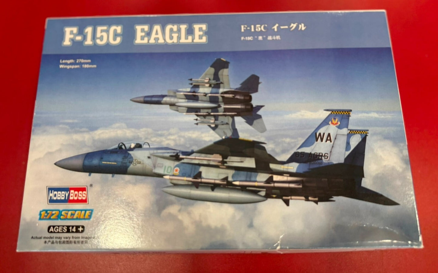 HOBBY BOSS. F-15C EAGLE. 1/72 SCALE. No. 51595.  (Incomplete)