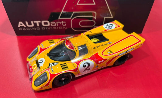AUTOart. PORSCHE 917K. #2. YELLOW. SIFFERT AHRENS. 1/18 SCALE.