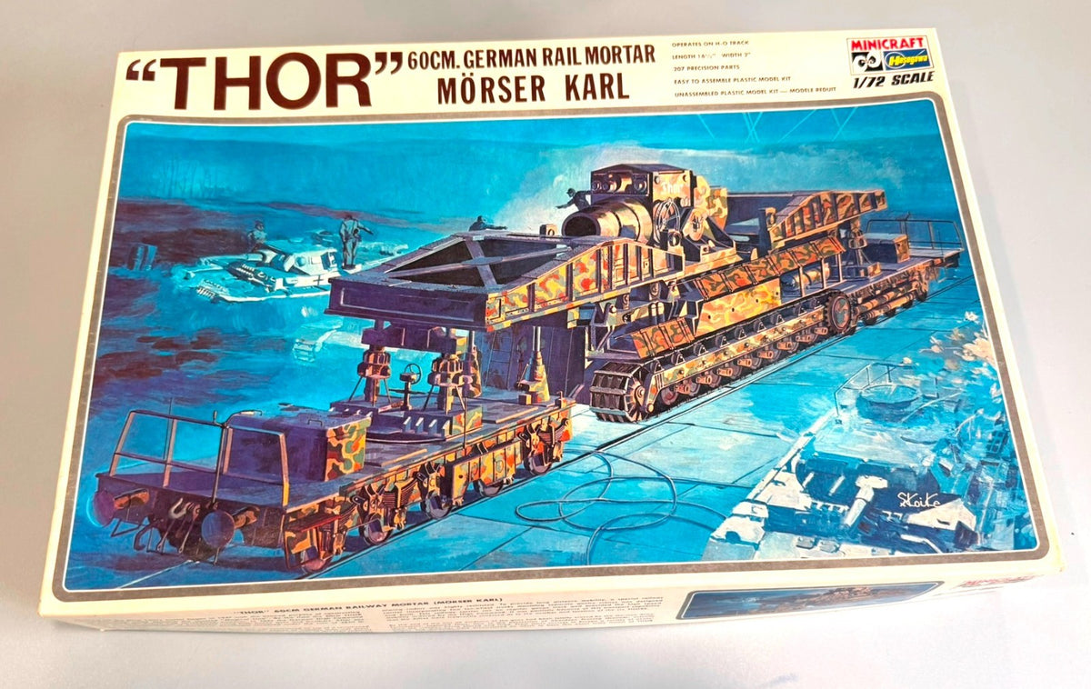 Minicraft Hasegawa 60cm German Railway Mortar “Thor” 1:72 Scale Model Kit 732