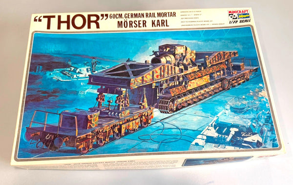 Minicraft Hasegawa 60cm German Railway Mortar “Thor” 1:72 Scale Model Kit 732
