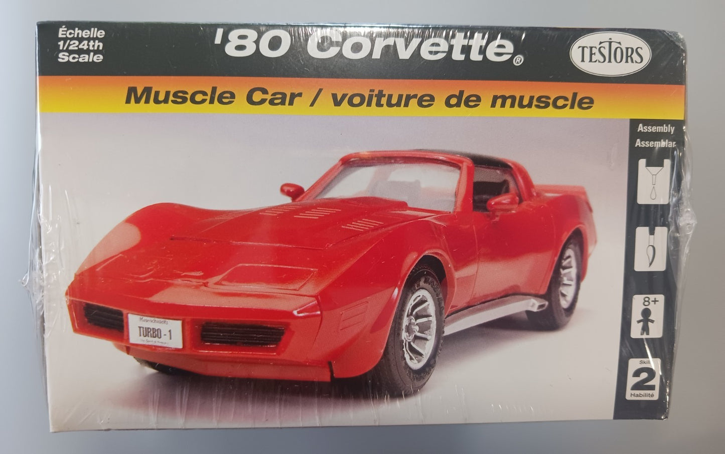 Testors 4085 1980 Chevrolet Corvette 1:24 Scale Plastic Model Kit Sealed