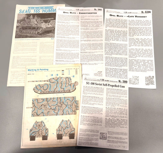 Vintage Plastic Model Kit Instructions Lot of 10 Assorted Original Sheets. #14