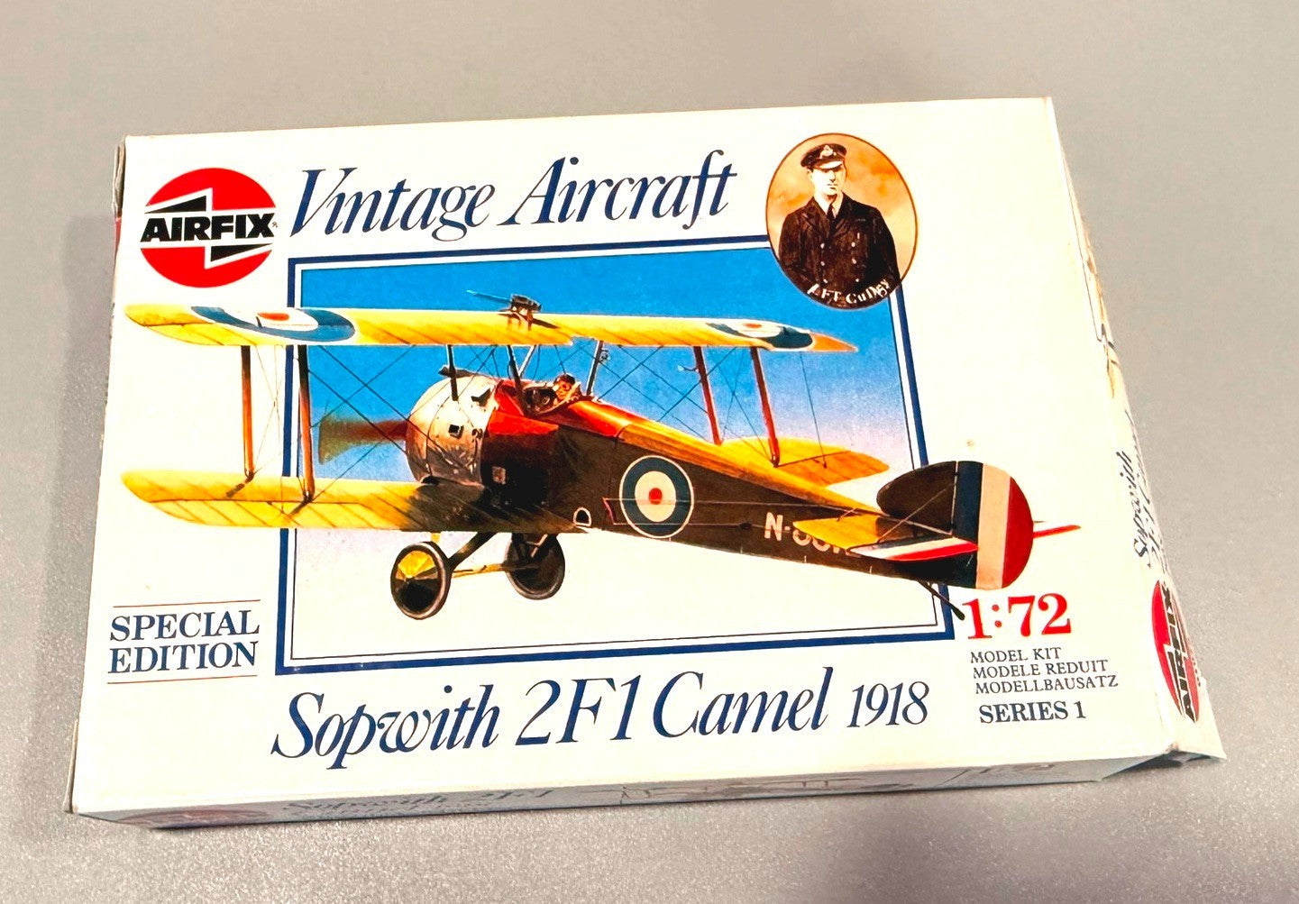 Airfix Sopwith 2F.1 Camel 1918 1:72 Model Kit #01075 Vintage WWI