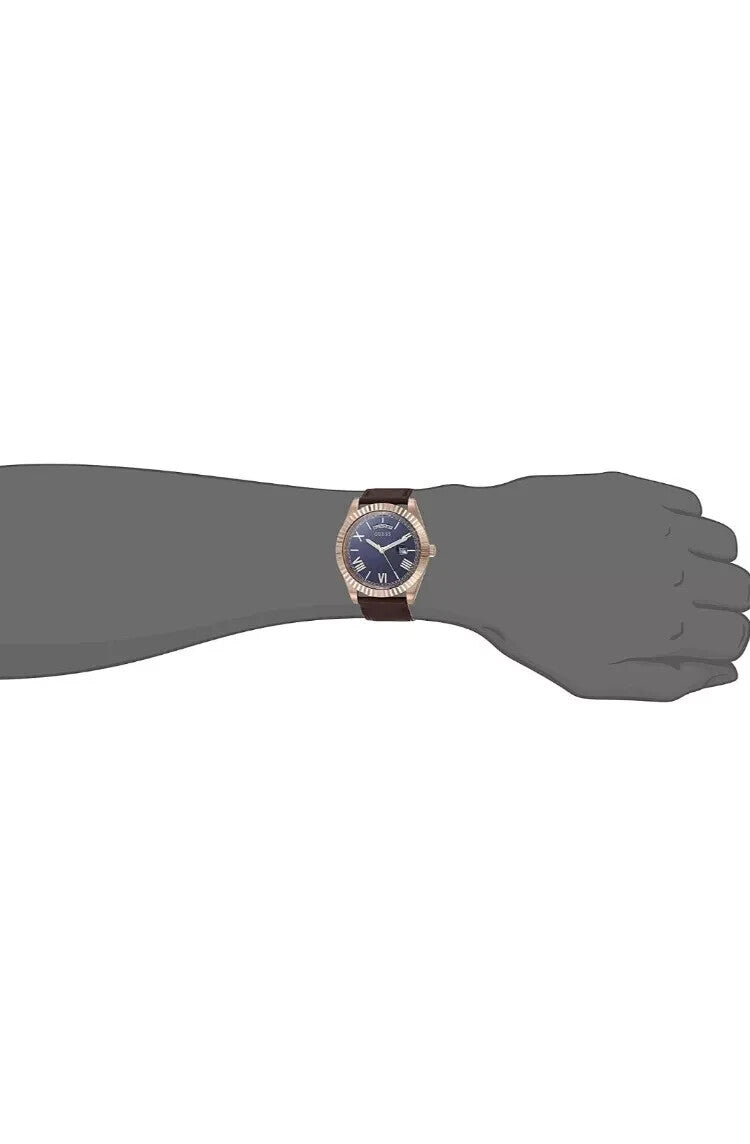 GUESS GW0353G2 42mm Stainless Steel Day-Date Watch with Coin Edge Bezel