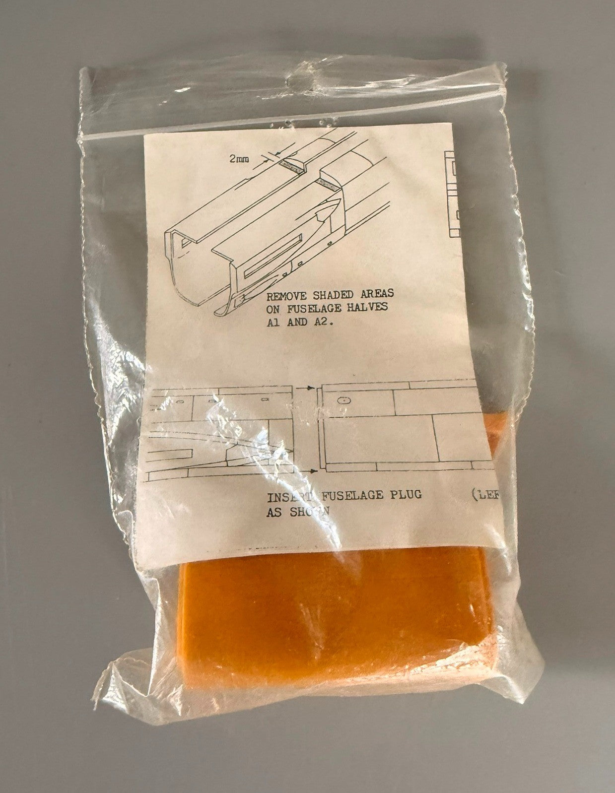 Resin Fuselage Plug Conversion Detail Set for Scale Model Aircraft.
