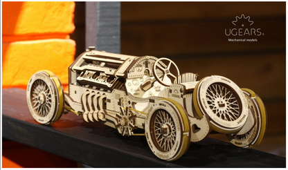 UGears U-9 Grand Prix Car Wooden 3D Puzzle, Model 70044