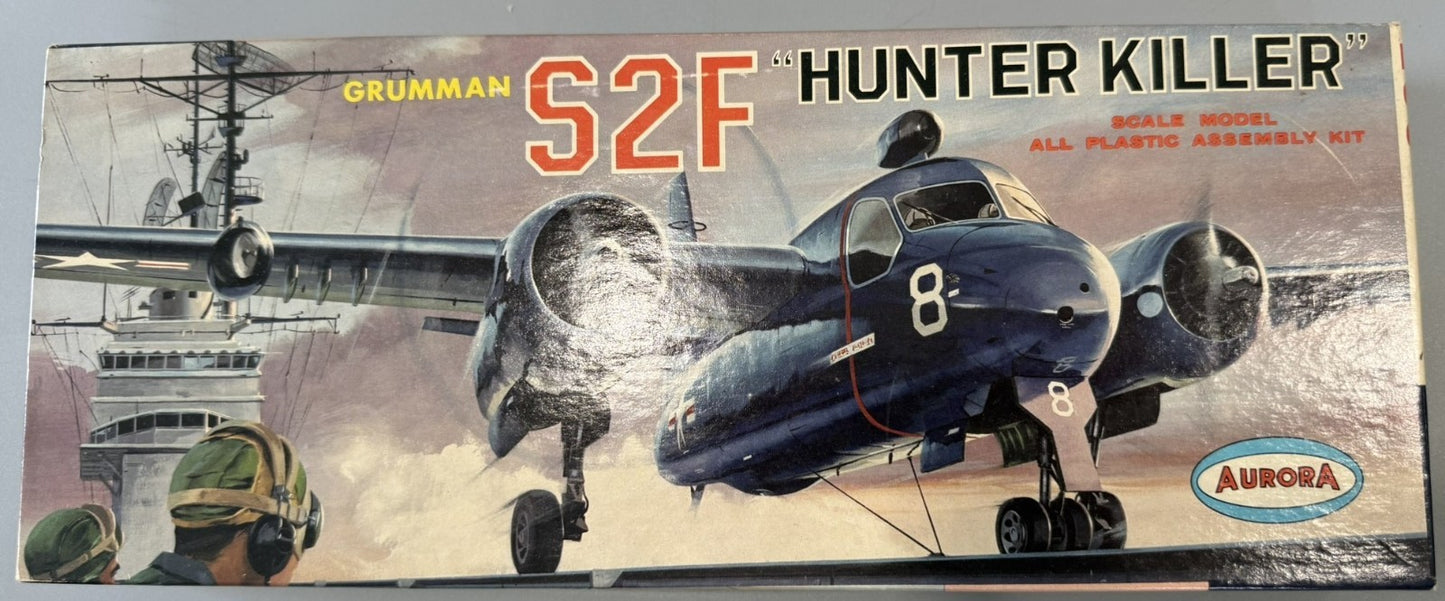 Vintage Aurora Grumman S2F "Hunter Killer" U.S. Navy aircraft plastic model kit,
