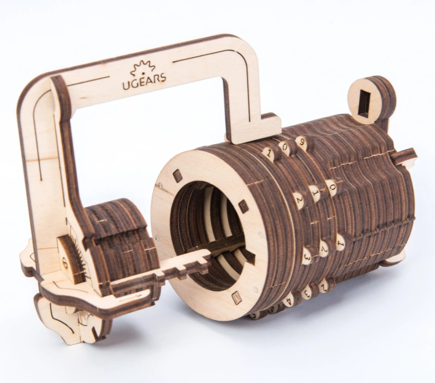 UGears Combination Lock Wooden 3D Puzzle, Model 70020