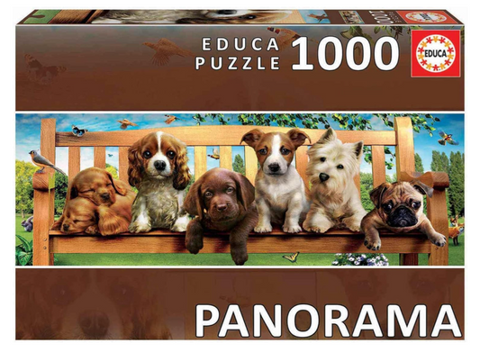 Educa Puppies in the Bank "Panorama" 1000 Piece Puzzle - 19038