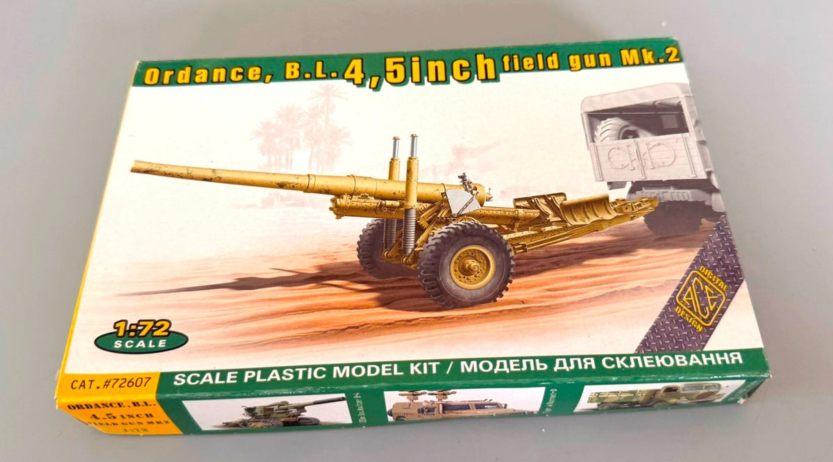 ACE Ordnance B.L. 4.5-inch Field Gun Mk.2 1/72 Scale Plastic Model Kit #72607