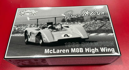 GMP. 12024. BRUCE McLAREN. 1969 CHAMPION McLAREN M8B HIGH WING. 1/18 SCALE.