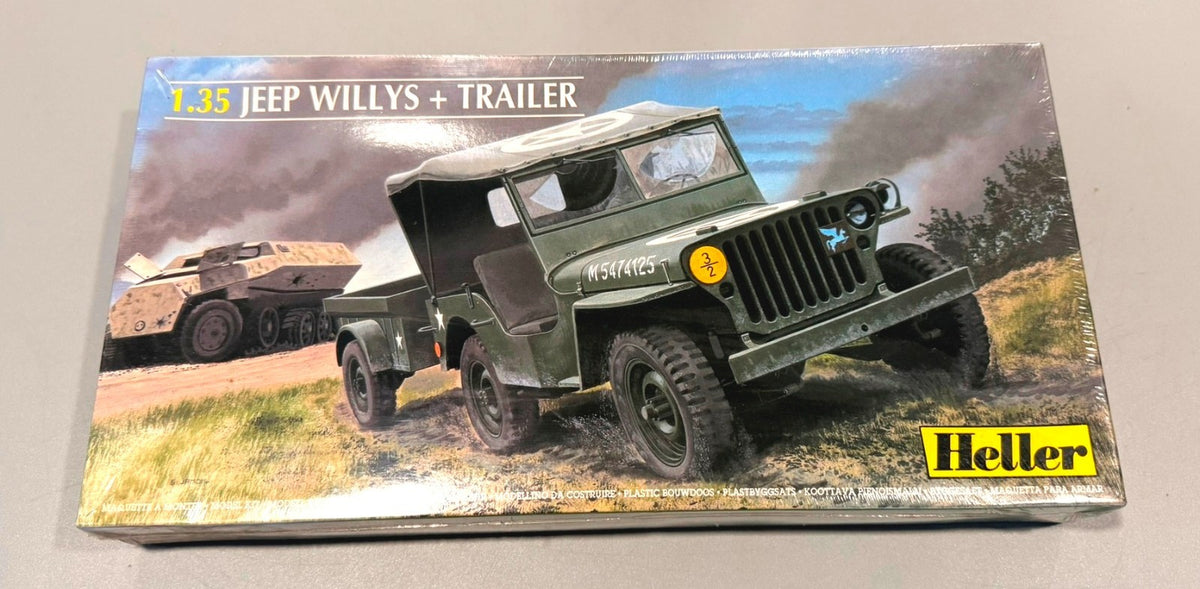 Heller Jeep Willys + Trailer 1/35 Scale Model Kit #81105
