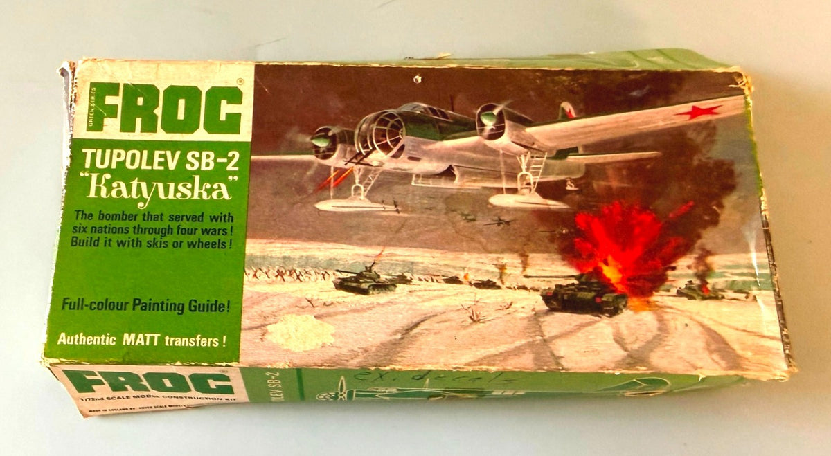 FROG Tupolev SB-2 Katyuska 1/72 Soviet Bomber Vintage Model Kit (INCOMPLETE)