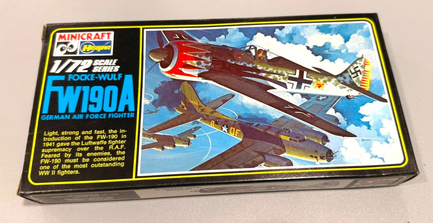 MINICRAFT/HASEGAWA. FOCKE-WULF FW190A. 1/72 SCALE. KIT. No. 106.