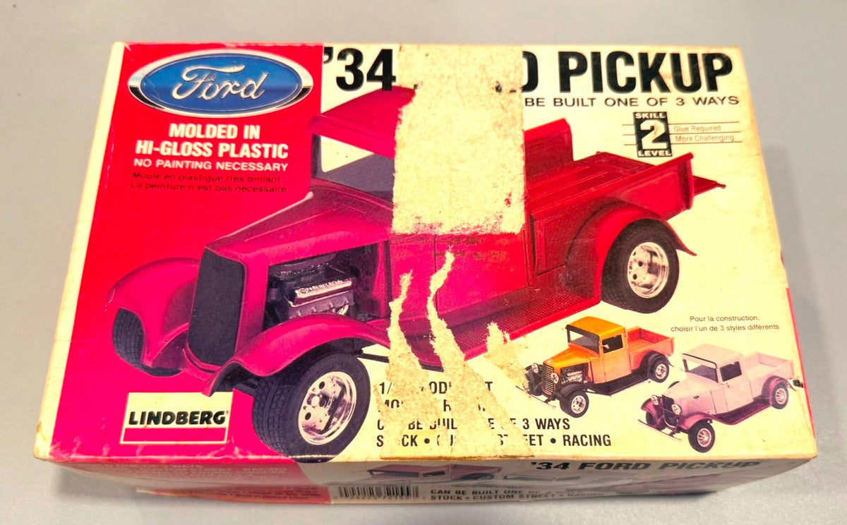 Lindberg 1934 Ford Pickup Truck 1/25 Scale Model Kit #72155 3-in-1 Skill Level 2