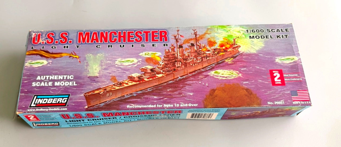 Lindberg USS Manchester Light Cruiser 1/600 Scale Model Kit No 70861