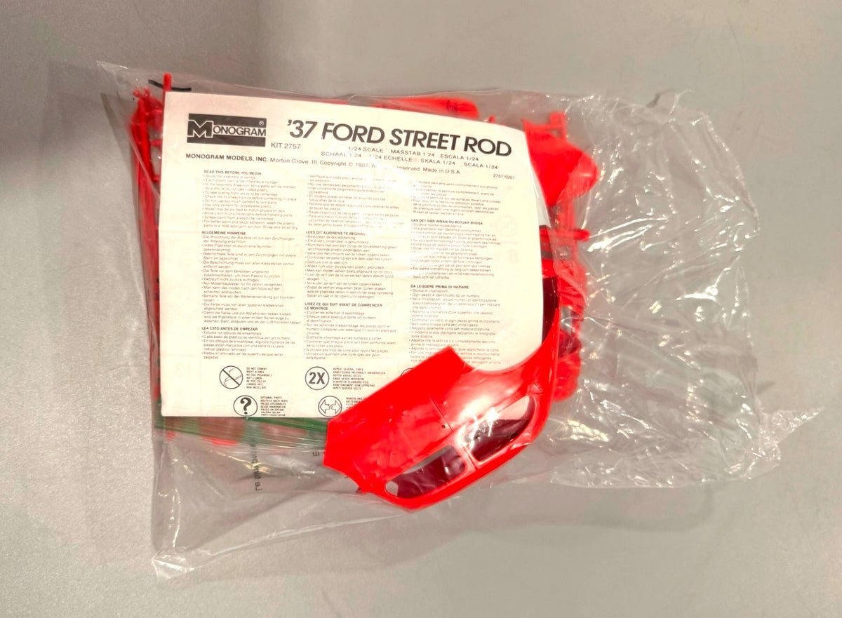 Monogram 1937 Ford Street Rod 1:24 Scale Plastic Model Kit 2757 (No Box)
