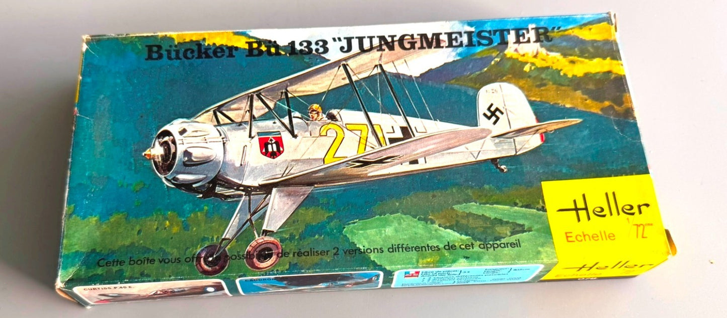 Heller Bücker Bü 133 Jungmeister 1/72 Scale Aircraft Model Kit 078 Vintage